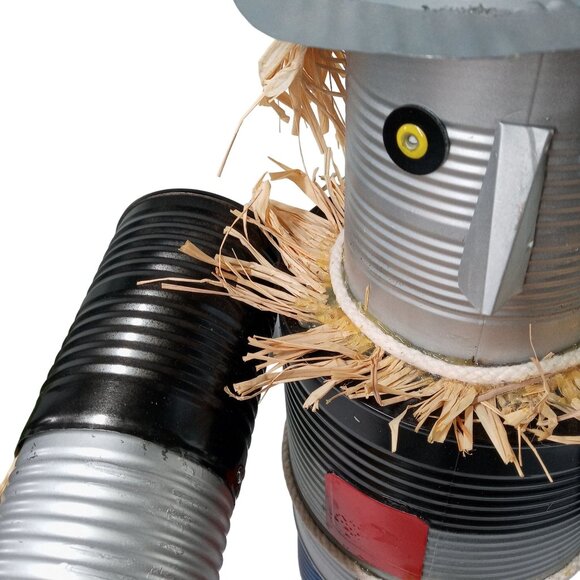 Vintage Tin Man Scarecrow Sculpture Wizard Of Oz Folk Art Recycled Robot - Picture 10 of 14